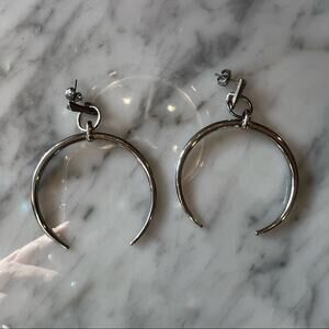 Silvertone Dangle Drop‎ Earrings Goth Western Whimsy Boho Gypsy Hippie